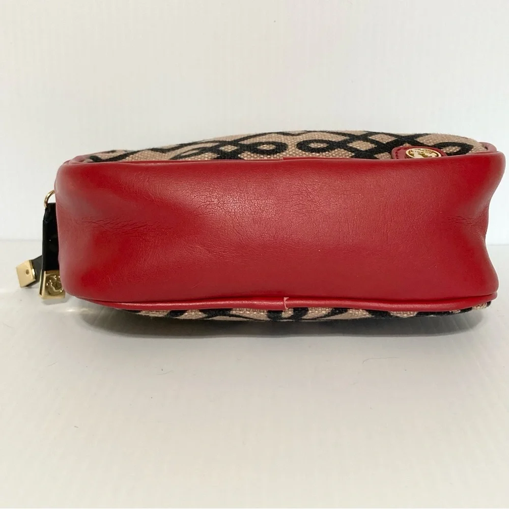 SPARTINA 449 Cosmetic Bag 1715 Lowcountry Natural Linen & Genuine Leather